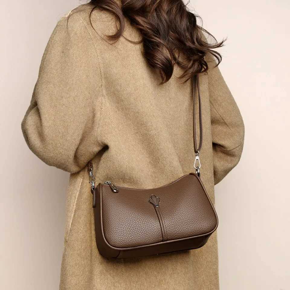 Top Quality Soft Pu Leather Female Crossbody Hand Bag Elegant Two Layers Shoulder Bags for Women Casual Purses and Handbags 2026T251215