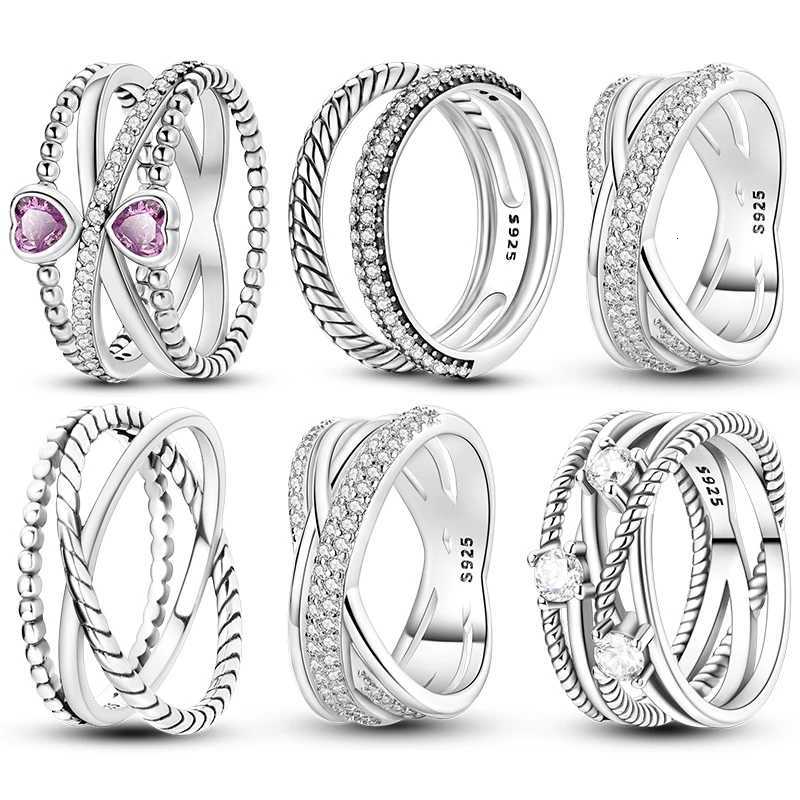 Rings For Women 925 Sterling Silver Zircon Winding Romantic Ring Finger Beaded Luxury Jewelry Original Engagement Wedding Gift M251215