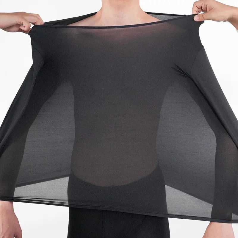 1pc Mens Ultrathin Thermal Underwear Plus Size Constant Temperature Seamless Long Sleeve High elasticity Bottom Tops 40-100kg G2512151