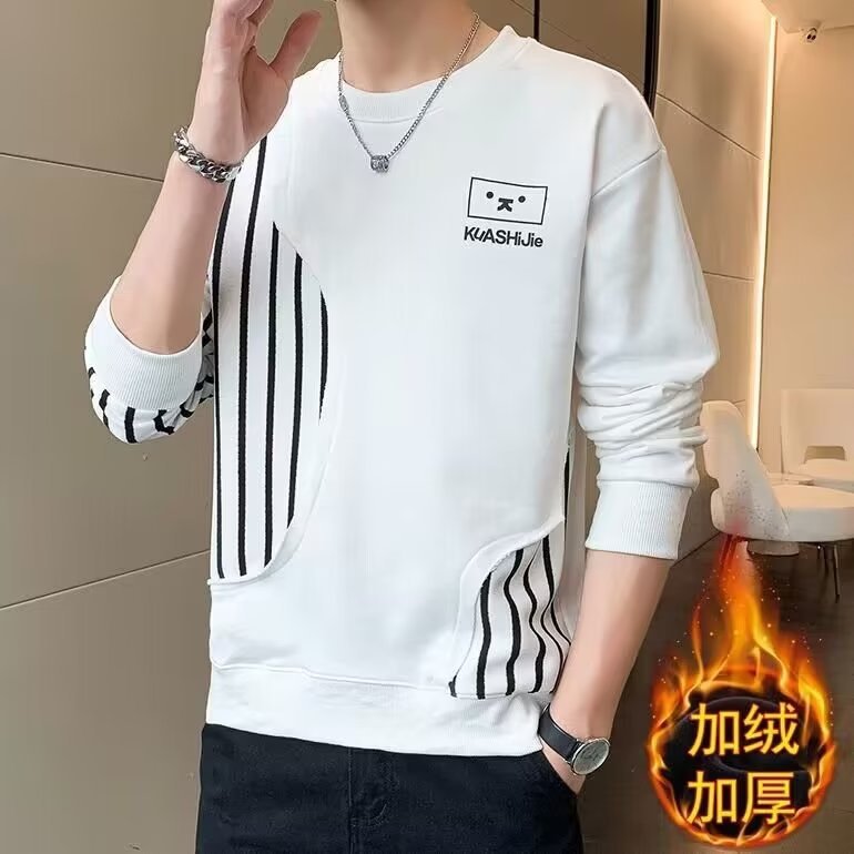 Teen & Student Fleece-Lined Hoodie for Boys - Korean-Style Trendy & Stylish Lightweight Top for Junior & Senior High Schoolers, Winter Wear