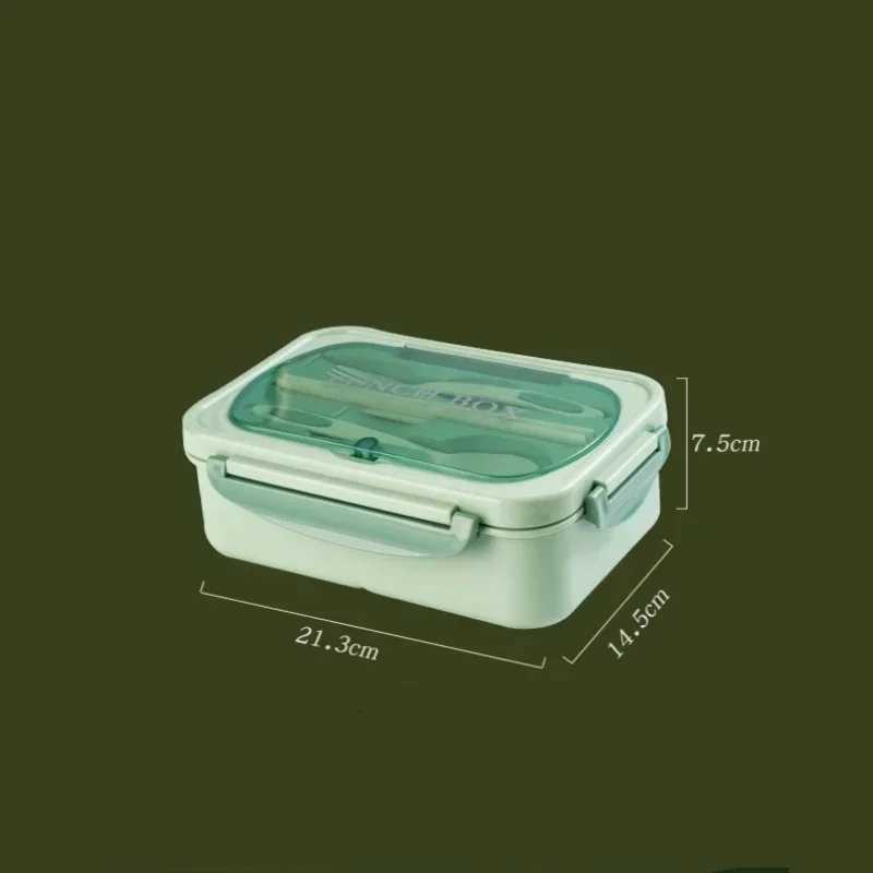 Portable Lunch Box Stainless Steel Bento Box Microwave Lunch box with Fork and Spoon Tableware Picnic Food Containers Dinnerware H251213