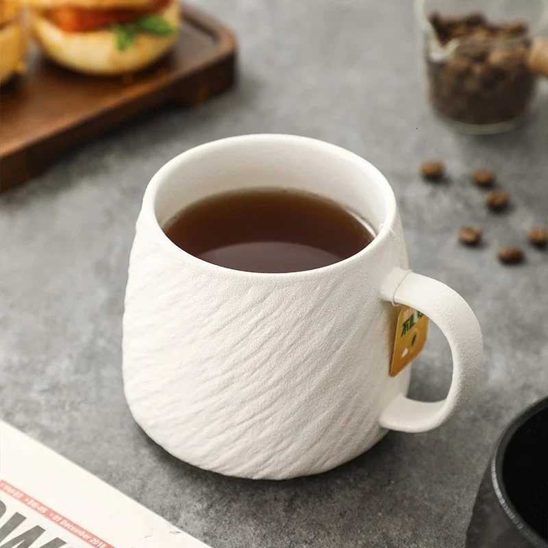 Stone Texture Ceramic g Large Capacity Solid Color Minimalist Design For Off He Daily Coffee Tea Drinking Cup H251215