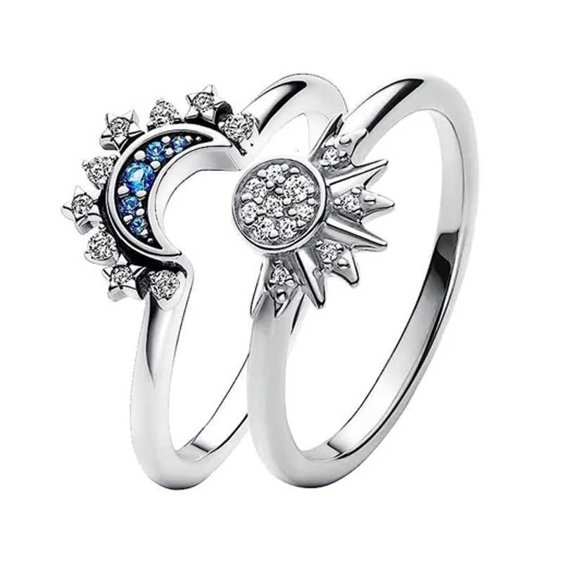 Fashion Star Moon Sun Ring Women Romantic Wedding Engagement Elegant Ladies Temperament Jewelry Accessories Anniversary Gift M251215