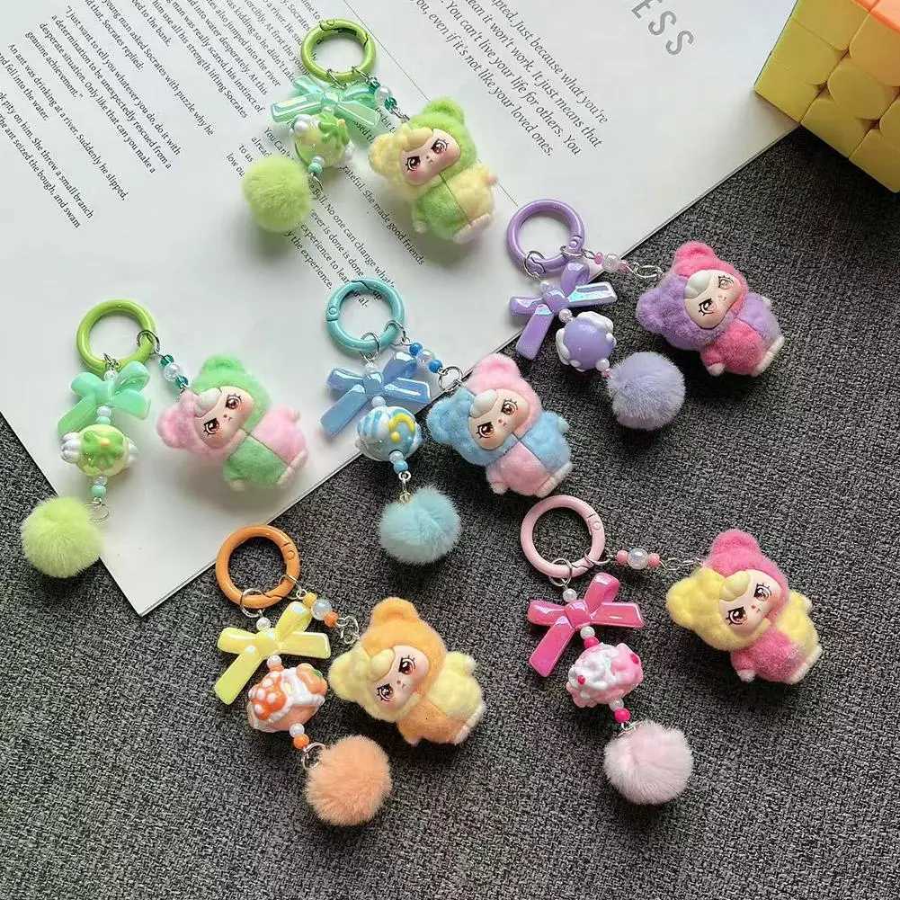 THREE Keychain Doll Couple Keyring Kawaii Cartoon Creative Bag Pendant Charms Backpack Decoration Gifts 2025 New M251215