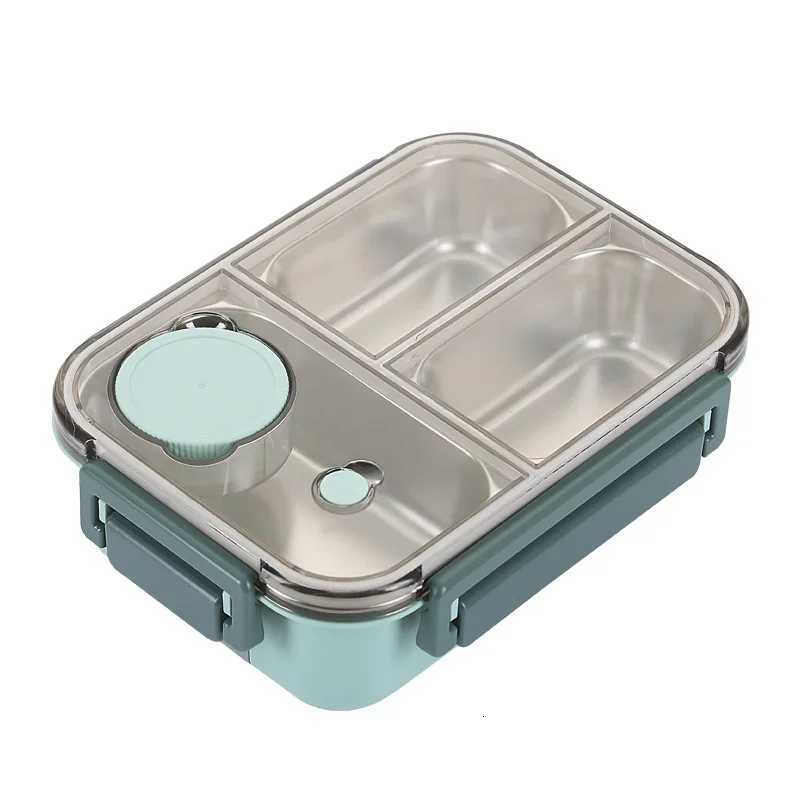 Stainless Steel Divided Bento Box with Tableware for Adts Kids Students Portable Lunch Box Leakproof Food Storage Containers H251213