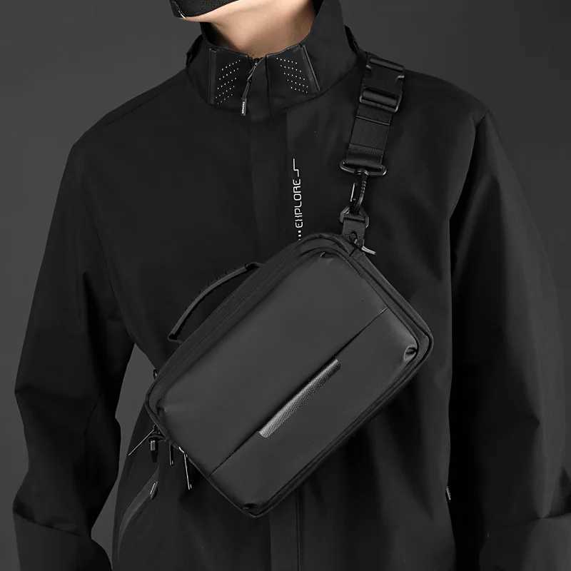 Mens Simple Chest Bag - Water-Resistant Crossbody Shoulder Bag Casual Sling Bag with Horizontal Design for Business TravelT251215