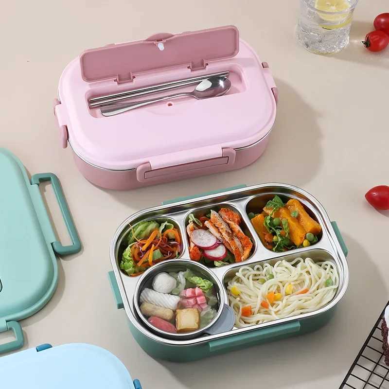 Food Grade High Capacity Microwave Oven with Segmented Insation Lunch Box for Off Students Nordic Style 304 Stainless Steel H251213