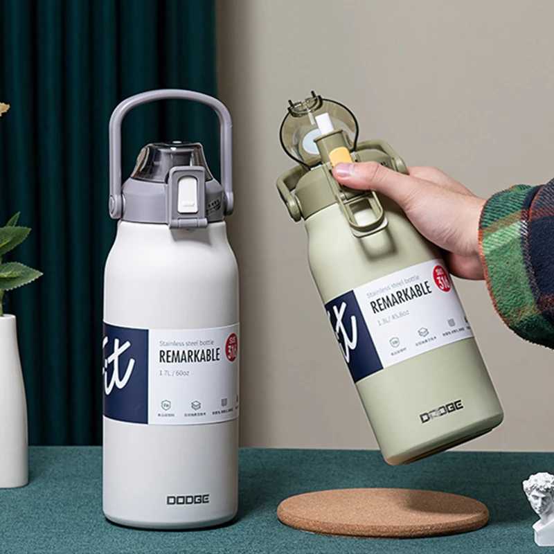 Large Capacity Stainless Steel Tumbler Thermo Bottle with Straw Thermal Water Bottle Insulated Thermos Cup for Gym Vacuum Flask H251215