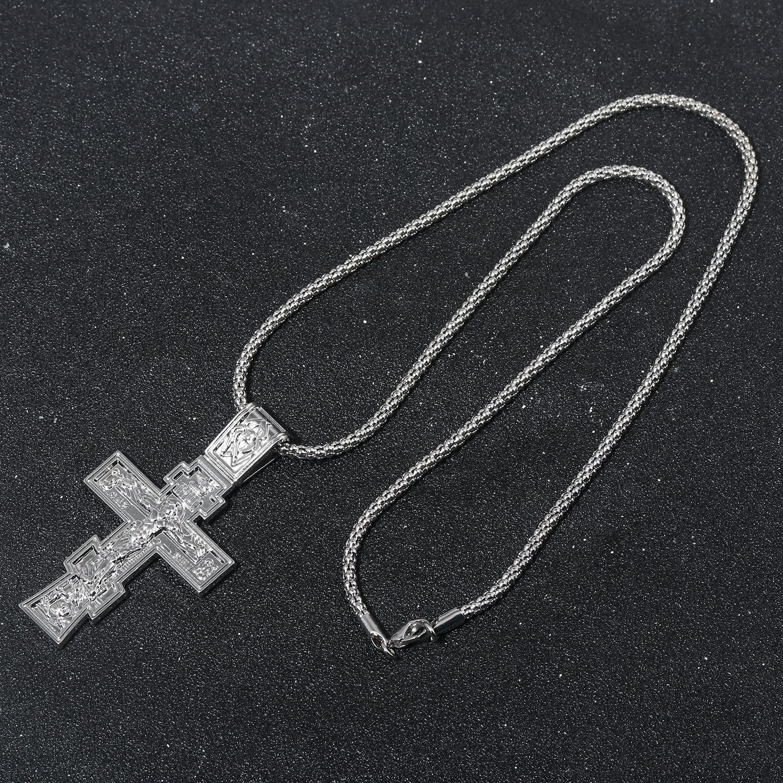 Russian Orthodox Christianity Church Eternal Cross Charms Pendant Necklace Jewelry Russia Greece Ukraine Gifts 250520