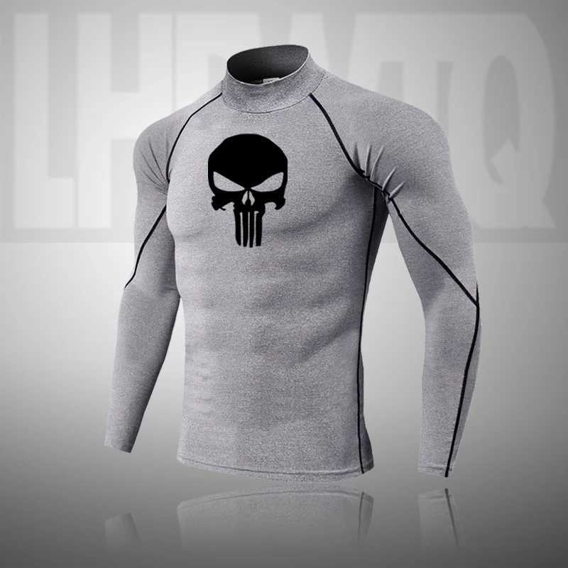 Fall/Winter Slim Thermal Underwear Mens Sport Long-Sleeve Compression Warm Half-high Collar Bottoming Top Pullover T-Shirts G251215
