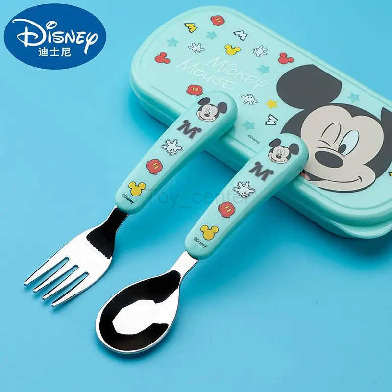 Disney Elsa Anna Cartoon Cute Creative Kawaii High Value Portable Thick and Durable Student Peripherals Tableware Fork and Spoon Set H251215