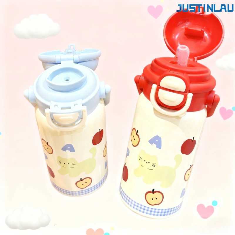 316 Stainless Steel Insulated Water Bottle High-Value Student Water Bottle Portable Childrens and Girls Straw Cup Cute Cup H251215