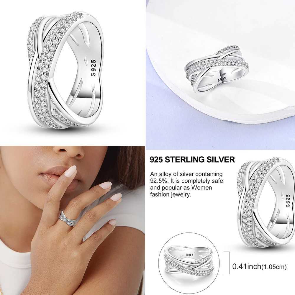 Rings For Women 925 Sterling Silver Zircon Winding Romantic Ring Finger Beaded Luxury Jewelry Original Engagement Wedding Gift M251215