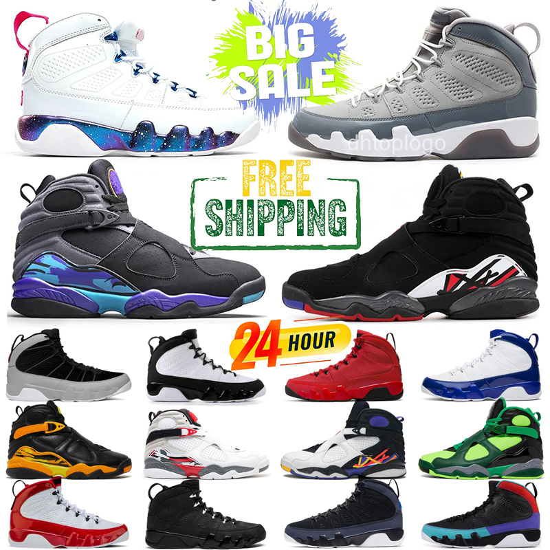 Designer Basketball Shoes 8 8s Playoff Aqua Chrome South Beach Cool Grey Take Flight Trophy Black Samurai Raid 9 9s Mens Trainers Sports Sneakers 40-47