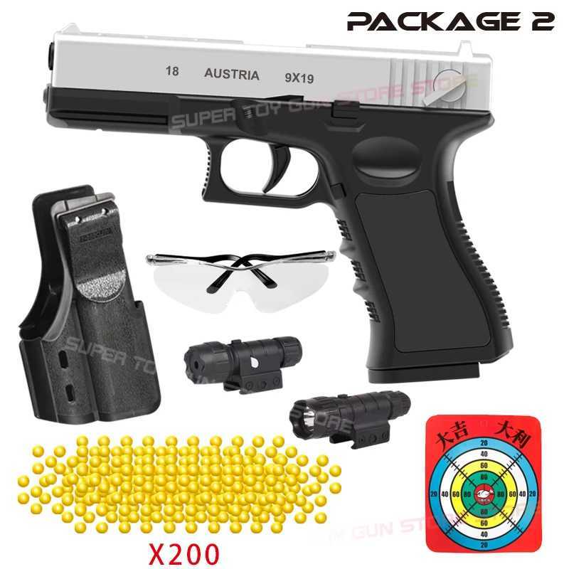 New Soft Bullet Air Gun G18 Toy Gun with Laser Outdoor Sports CS Game Childrens Adult Gift W251215