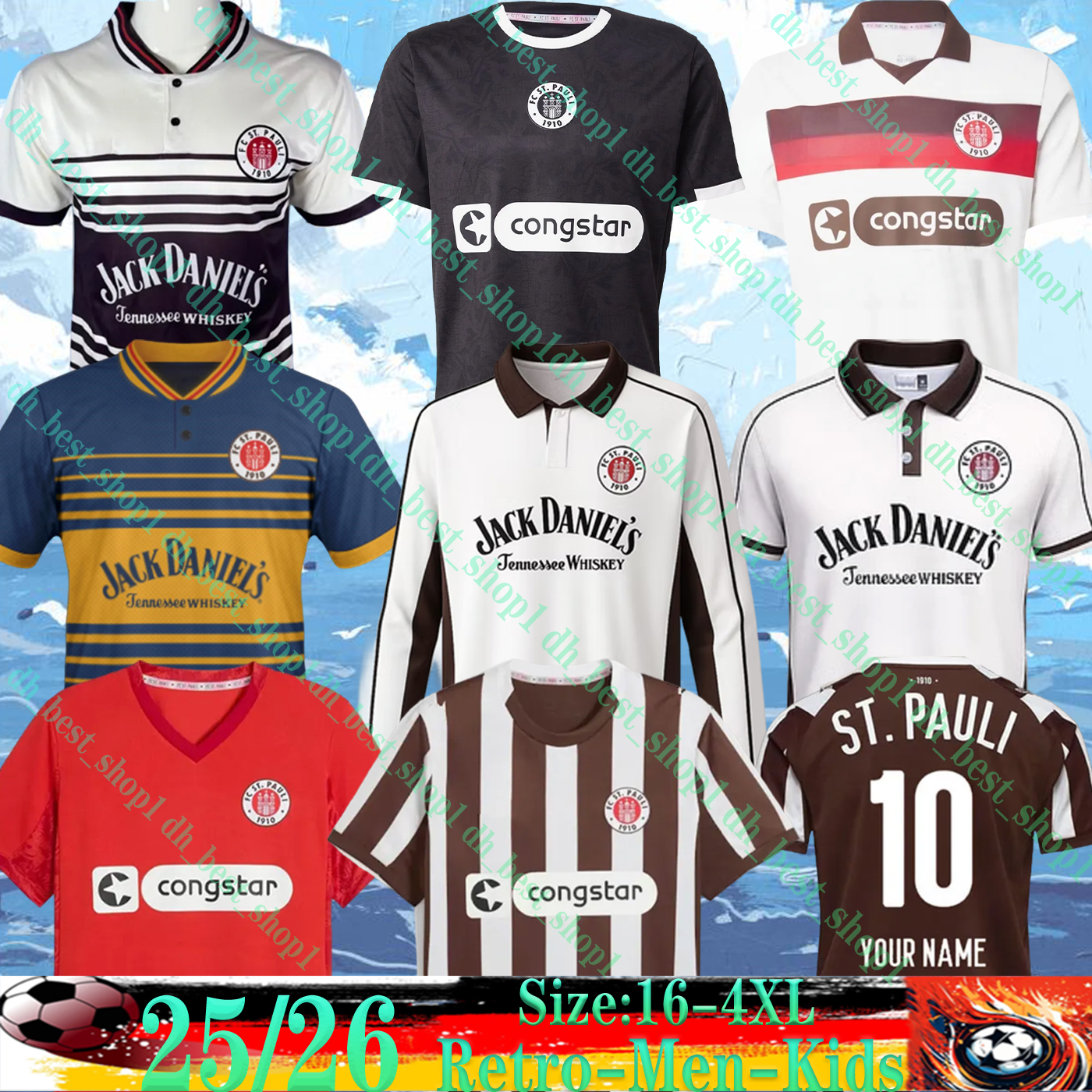25 26 ST Pauli soccer jerseys 2025 white Retro 1997 1998 1999 2000 BECKER IRVINE KYEREH HARTEL Maillots De Foot SMITH PAQARADA MEDIC football shirts camesitas de futol