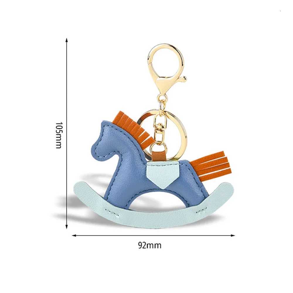 Cartoon Pony Keychain Pu Leather Horse Bag Charms With Keyring luxury Fashion Backpack Handbag Decor Accessories For Women Gifts M251215