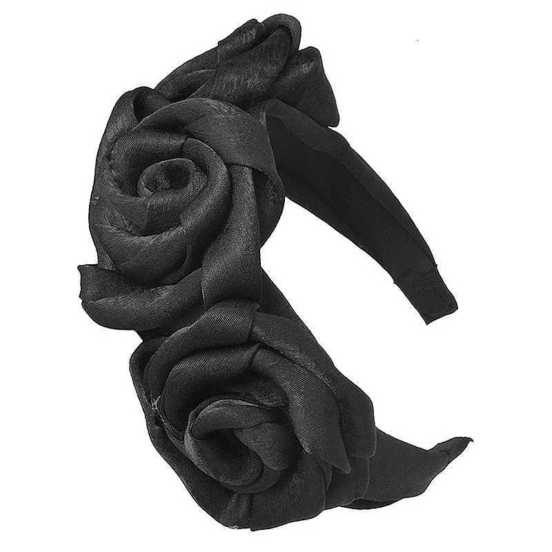 Women Girls Silk Satin Rose Flower Hairband Headband Adult Hair Accessories Hair JewleyXJ251215 - view 4
