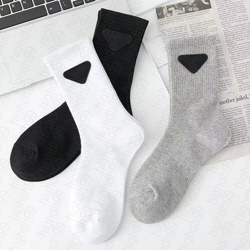 3 Pairs Men's Socks Fashion Women Men Classic Cotton High Tube Socks Solid Color Black White Grey Jogging Basketball Football Sports Socks