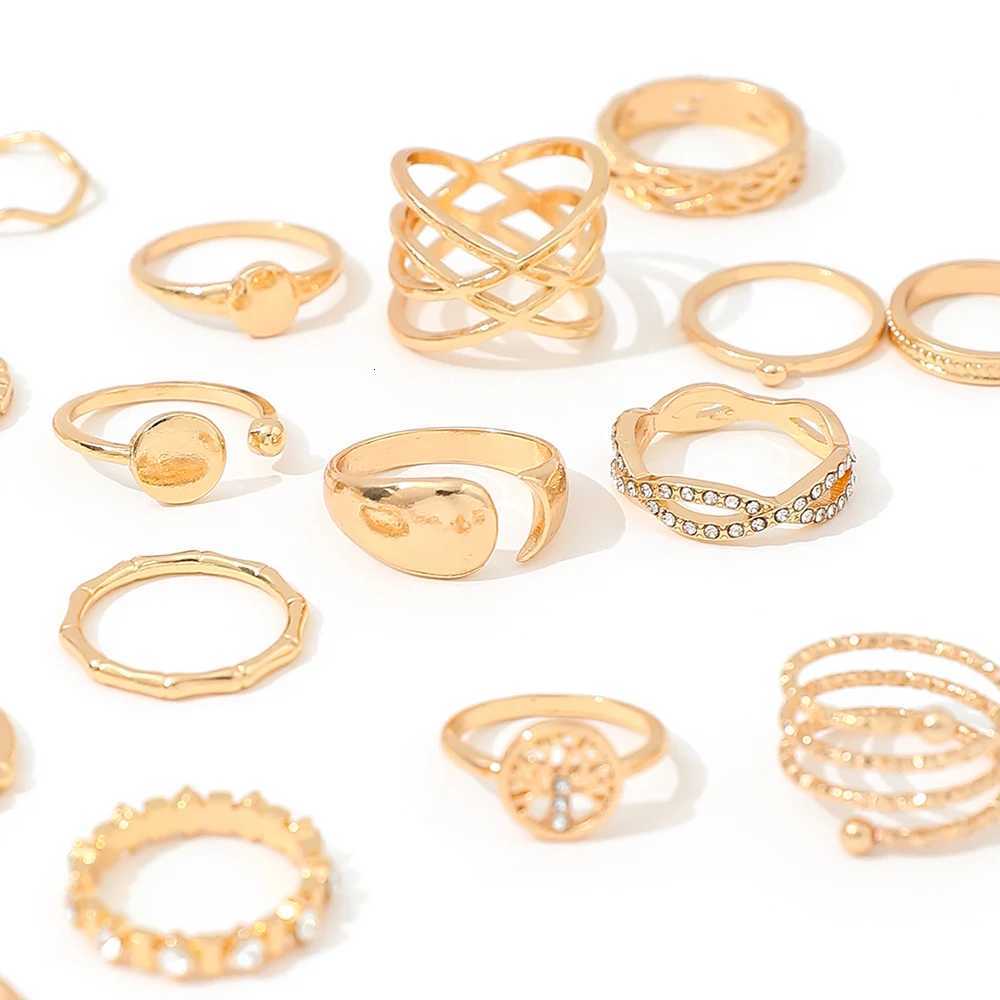 23Pcs/Set Creative Personalized Demon Eye Fashion Ring Simple Inlaid Diamond Bohemian Geometric Multi-layer Ring M251215