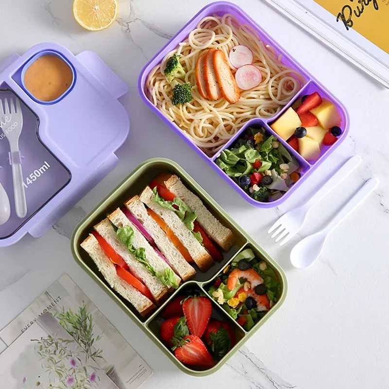 Portable Lunch Box Off Bento Box With Fork and Spoon Microwave Food Storage Container Reusable Food Boxes Quality Plastic H251213