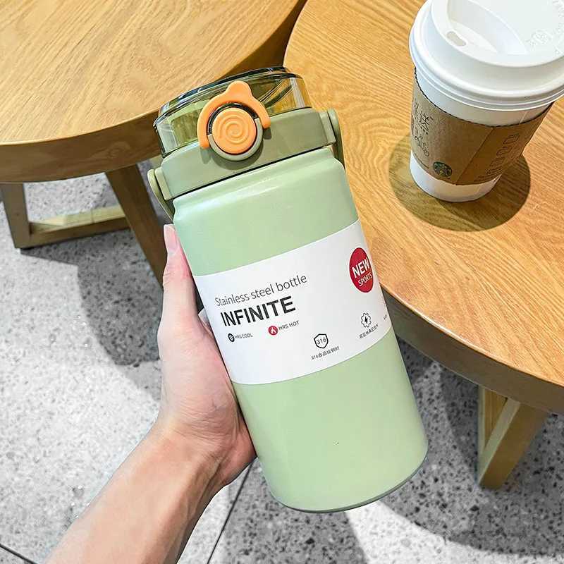 Relaxed and elegant large-capacity insulated cup sports and outdoor use simple and portable hand-held travel water cup as a gift H251215