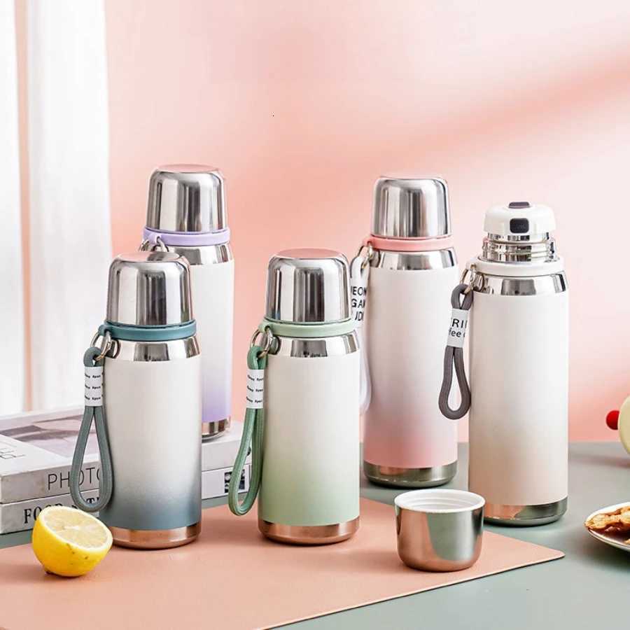 Double-layer stainless steel bullet-shaped insulated cup with high-quty gradient tea water separation portable water bottle H251215