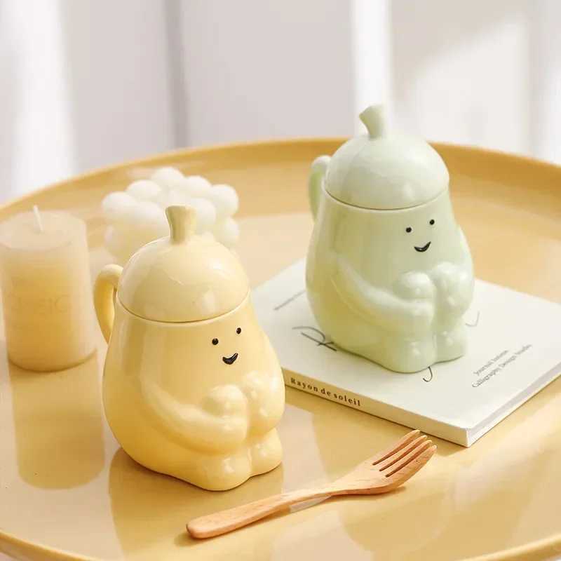 Super Cute Hugging Pear Ceramic g With Lid Cute Water Cup Creative Couple PairCup Funny Birthday Gift Cup H251215