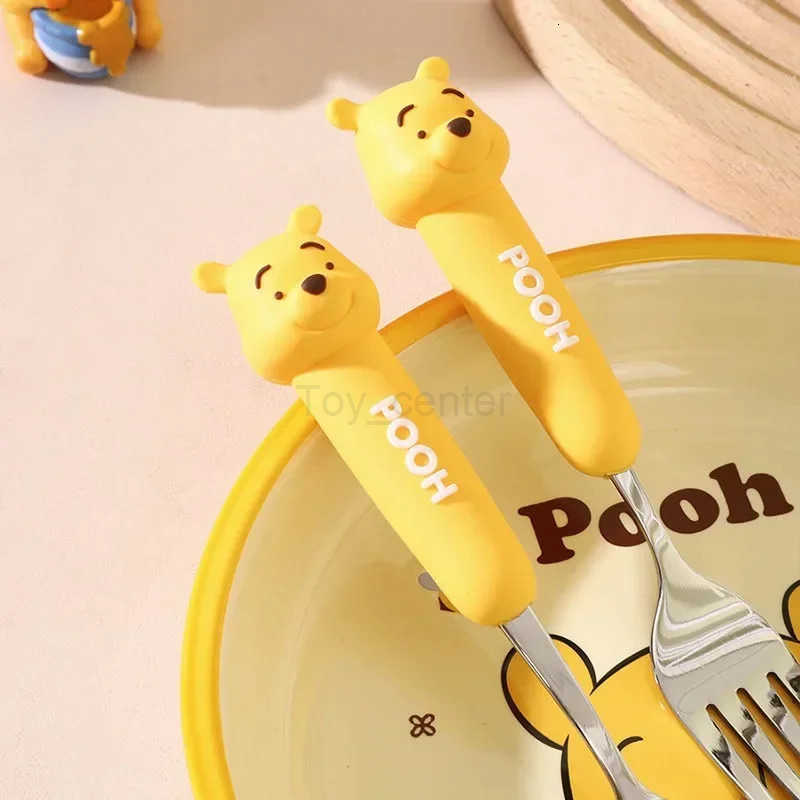 Disney Lotso Winnie the Pooh Cute Personalized Creative Cartoon Pattern Simple Fashion Portable Stainless Steel Fork Spoon Set H251215