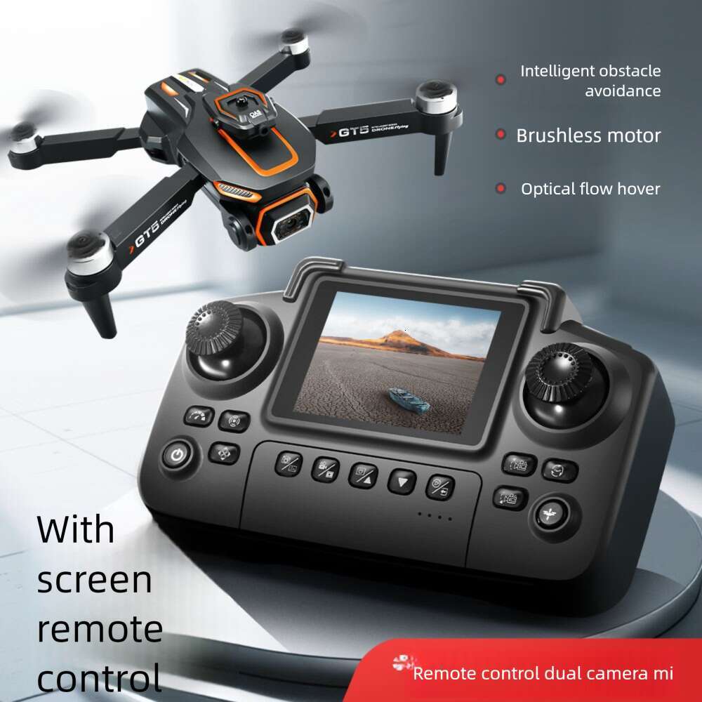 Famous Brand Cross Border GT MAX Drone With Screen Optical Flow Positioning Quadcopter Brushless Motor Remote Control Aircraft Toy