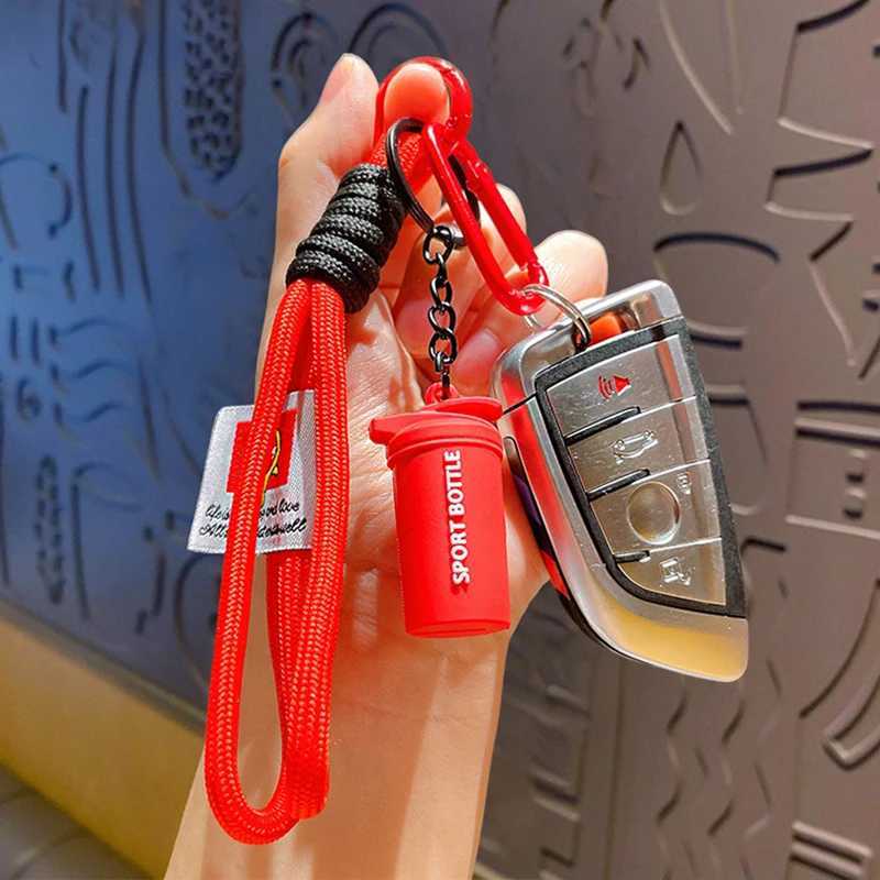 Creative Braid Rope Keychain Carabiner Water Cups Key Ring For Backpack Pendant Accessorie Hanging Cord DIY Jewelry Making M251215