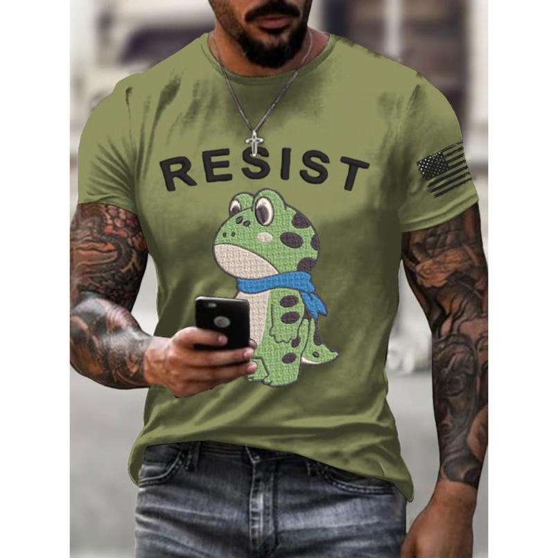 Customizable Summer European and American Cross-Border 3D Printed Round Neck Short Sleeve Youth Men's Casual Trendy T-Shirt Wholesale