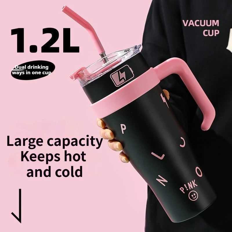 High appearance 1200ml stainless steel vacuum insulated water cup large capacity insulated bottle picnic travel car water cup H251215