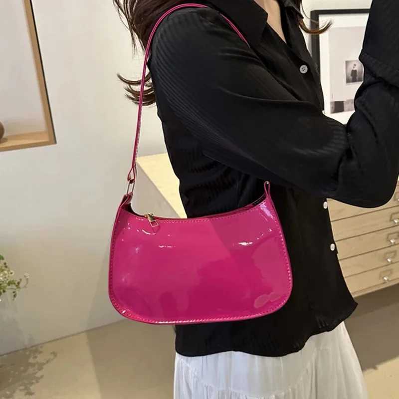 Solid Color PU Leather Shoulder Bag for Women Stylish Casual Hobo Underarm Handbag Fashion Accessory Hobos Underarm BagT251215