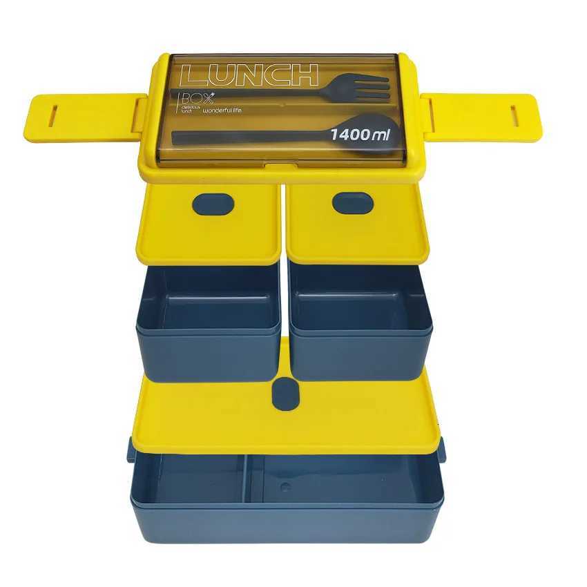 Kitchen Supplies Double-layer Cpartment Insation Set Easy to Clean Microwave Oven Plastic Lunch Box H251213