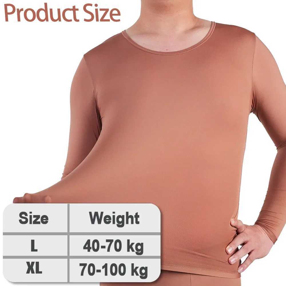 1pc Ultrathin Mens Thermal Underwear Seamless Plus Size Constant Temperature Long Sleeve High elasticity Bottom Tops 40-100kg G251215