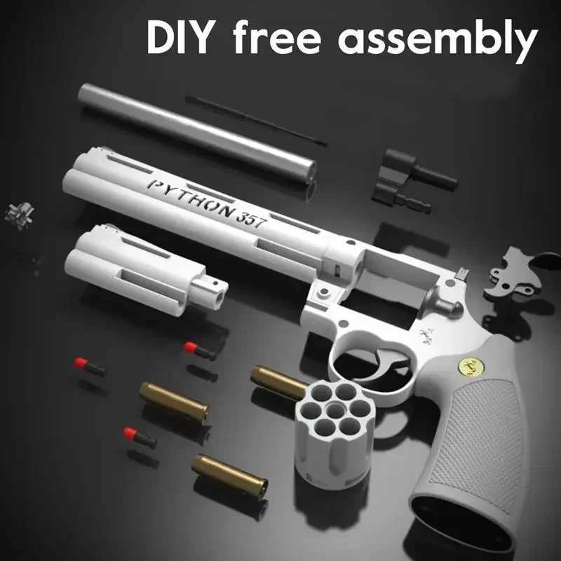 ZP5 Revolver Soft Bullet Gun 357 Simulated Ejection Toy Pistol Adult Boy Child Soft Bullet Toy Gun Weapon Model W251215