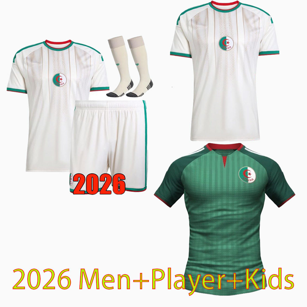 2025 2026 World Cup Algeria Soccer Jerseys 25 26 Home away Mahrez Feghouli Brahimi football Shirt kit men kids sets kit uniform fans player version top