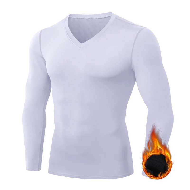 Winter Thermal Underwear Gym Tops Tees Men Shirt Mens V Neck Fleece Baselayer Thermo Clothing Pajamas Sleepwear Plus Size G251215