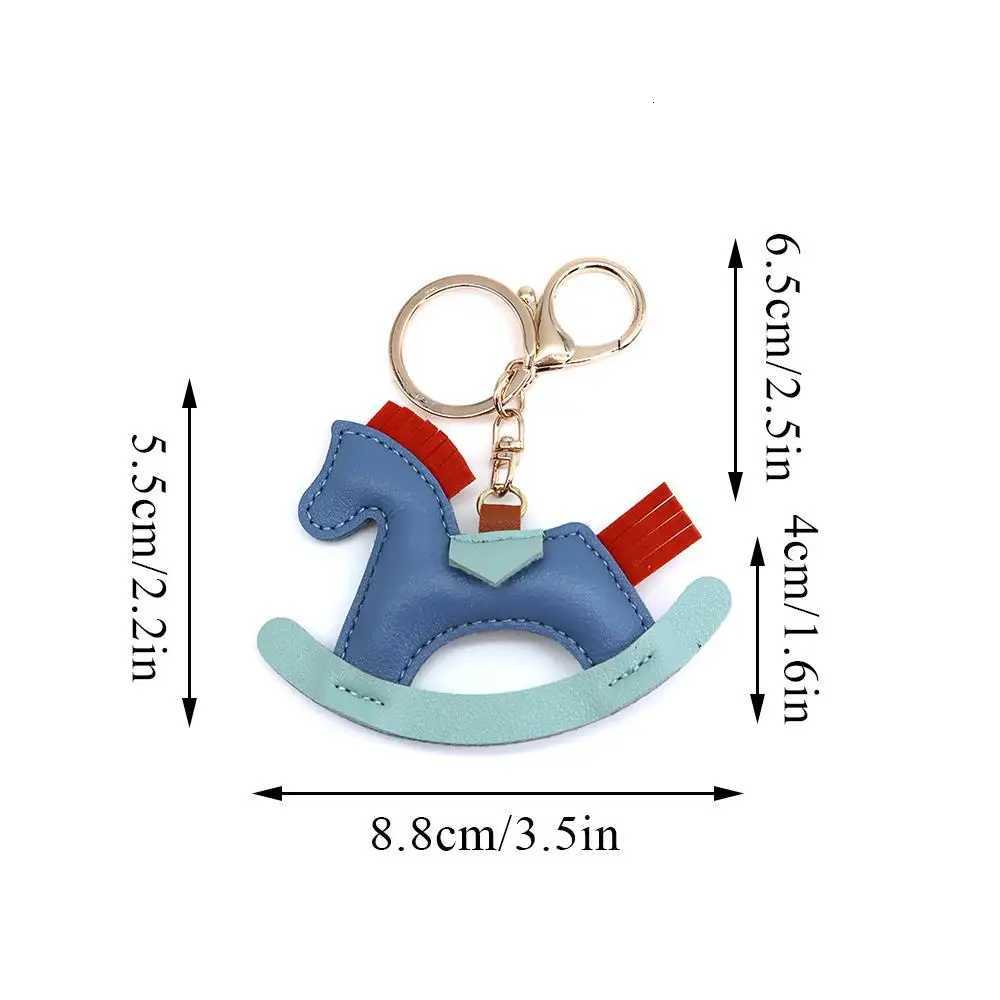 PU Rocking Horse Bag Pendant Cartoon Rocking Wooden Horse Womens Leather Bag Charm Key Chain Cute Bag Decoration Accessories M251215
