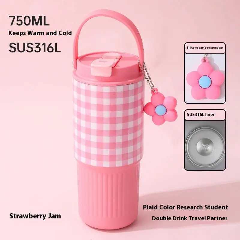 316 Stainless Steel Car Travel Mug Thermos Cup For Hot And Cold Dual Use Portable Tumbler With Handle Leakproof Design Daily H251215