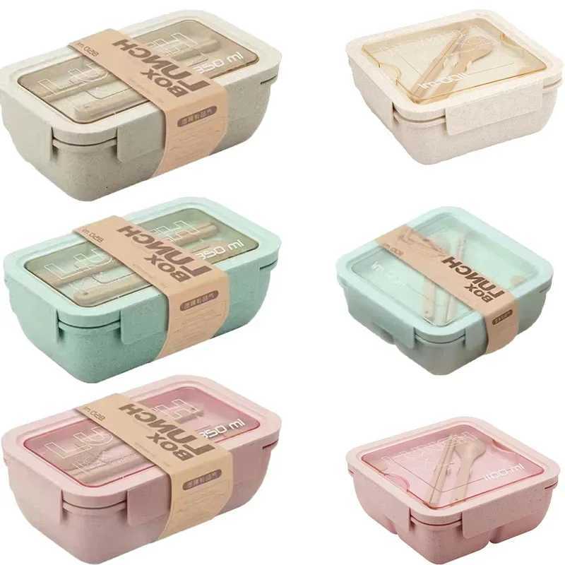 Wheat Straw Lunch Box Microwave Dinnerware Food Storage Container Soup Cup Lunch Box for Kids Healthy BPA Bento Container H251213