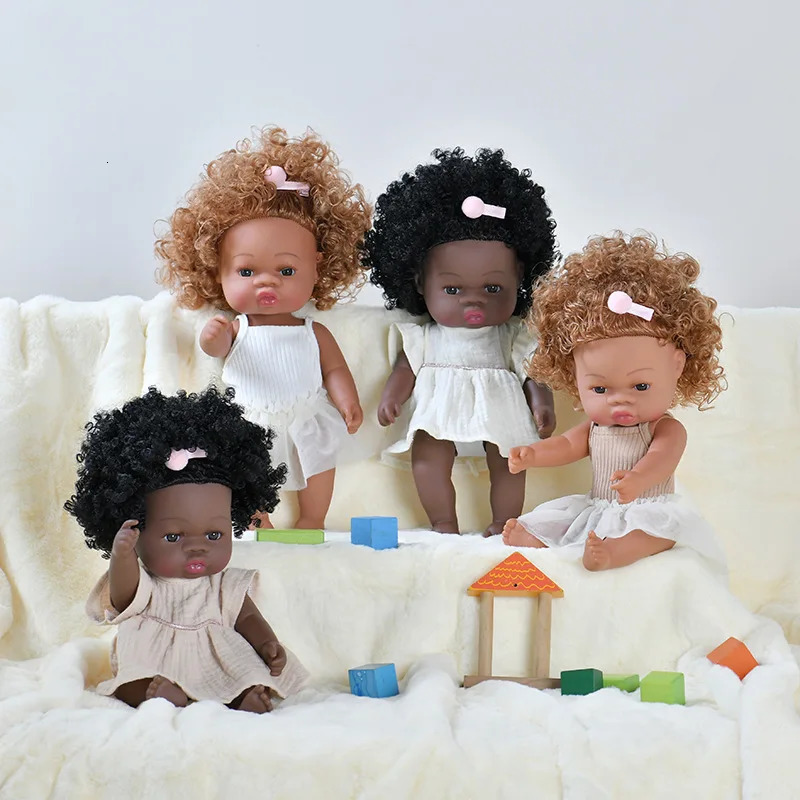 35cm born Reborn African Doll Baby Simulation Soft Vinyl Children Lifelike Toys Christmas Birthday Toys Dolls for Babies 251212 - view 7