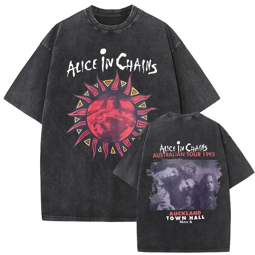 Washed Vintage Rock Band Alice in Chains Jar of Flies Album Graphic T-shirt Men Gothic Punk Pop Music T Shirt Oversized T Shirts 251213