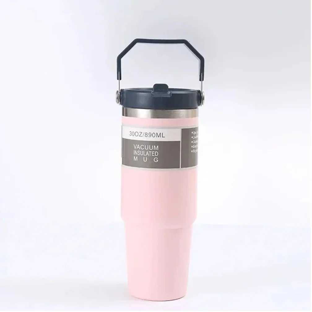NEW Stanliess 30oz Tumbler With Handle Straw Lid Stainless Steel Vacuum Insulated Car Mug Double Wall Thermal Iced Travel Cup H251215