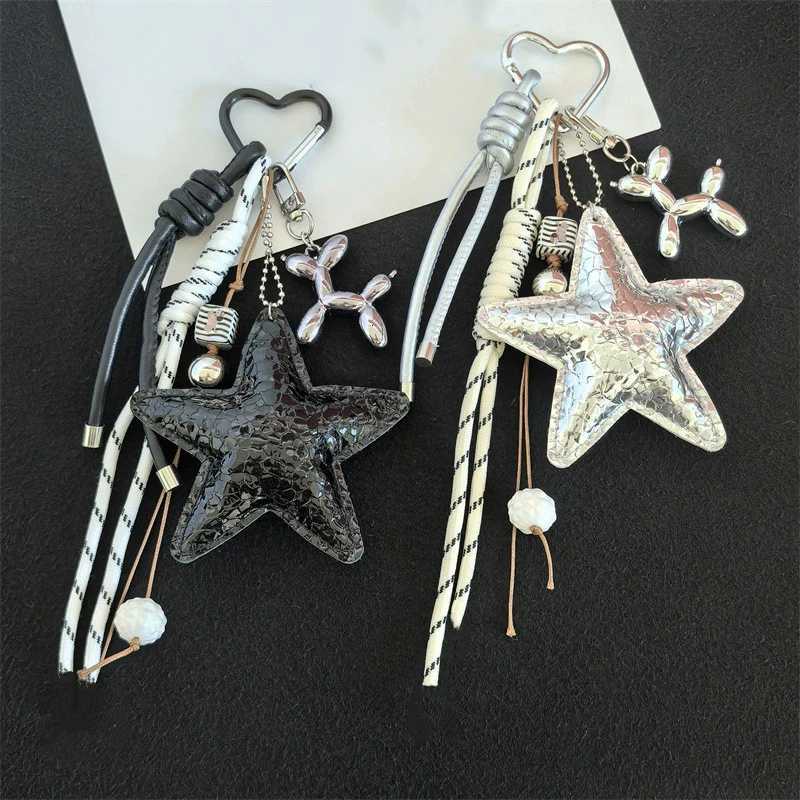 2025 New PU Leather Starfish Bag Charm Cute Decorative Keychain Decoration Fashion Braided Rope Bag Accessorie M251215