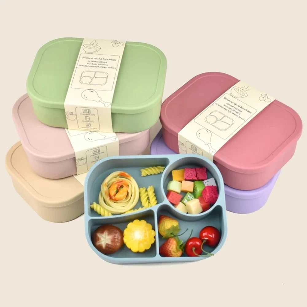 Silicone lunch boxes suitable for students and adts to bring their own meals outdoor lunch boxes dishwasher safe H251213