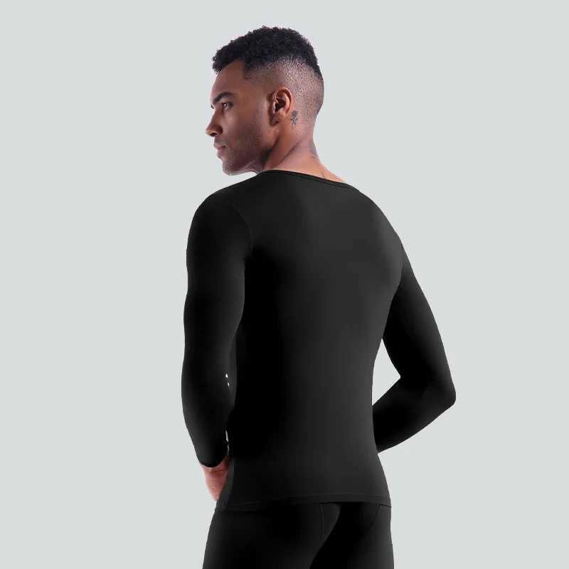 Mens thin cotton V-neck slim-fit basic underwear single youth autumn coat warm top base shirt G251215