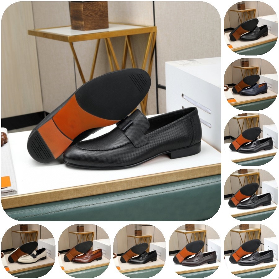 6Model Luxurious casual loafers Men Leather Shoes Fashion Wedding Party Shoes Luxury Men Designer Business Flats Shoes Large Size 2025 New tassel