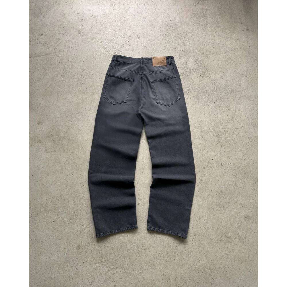 Hip-hop gold coin Y2K retro low waist wide leg zipper pants y2k clothing men's fashion embroidered loose jeans C251215